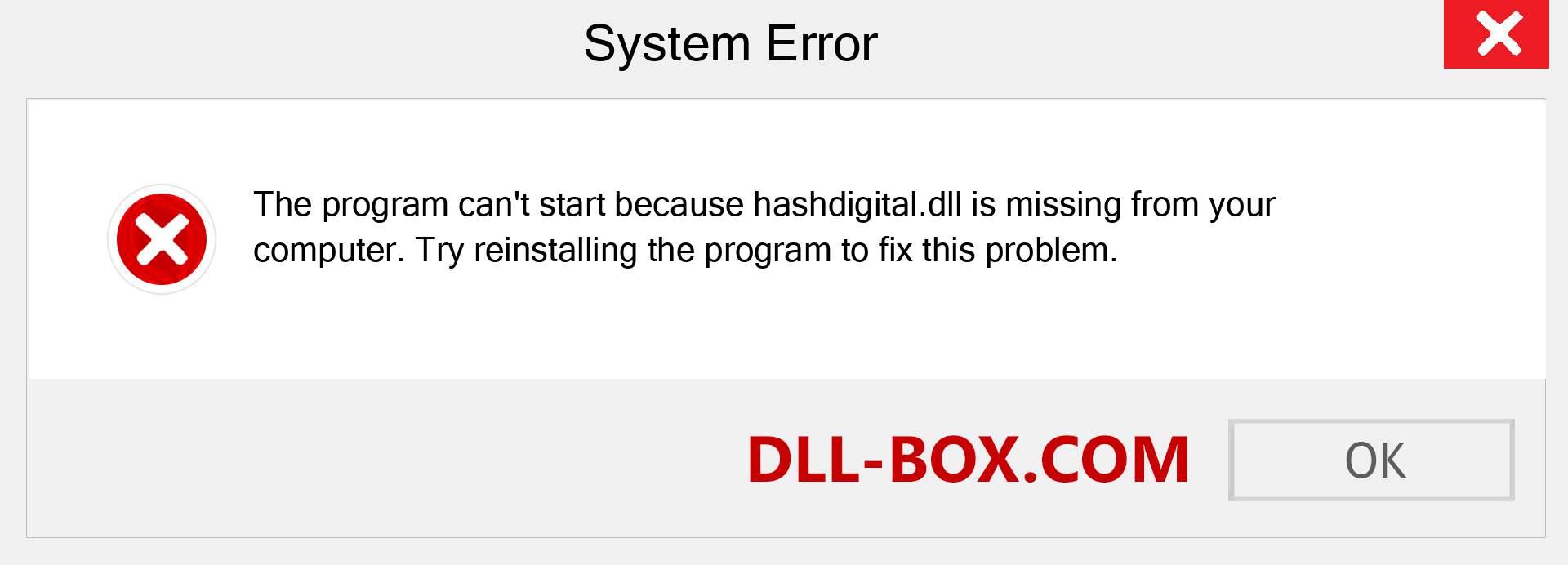  hashdigital.dll file is missing?. Download for Windows 7, 8, 10 - Fix  hashdigital dll Missing Error on Windows, photos, images